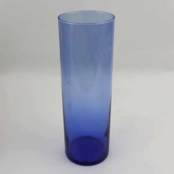 Lot of 2 Blue Glass Flower Vases  10.5" And 8.25"