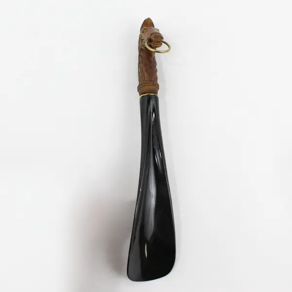 Vintage Horse Head Shoe Horn & Brush Set MCM Valet Equestrian Japan Boxed