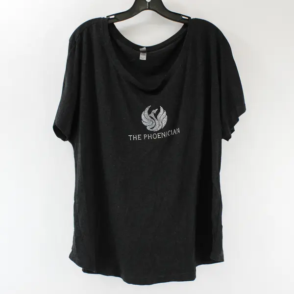 Next Level Apparel Women's Shirt Gray Bejeweled Logo "The Phoenician" Size XXL