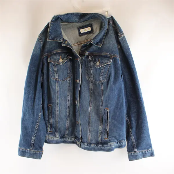 LOFT Plus Women Denim Jacket Medium Wash Est XL