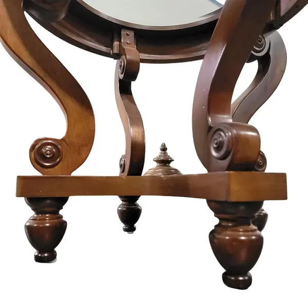 Vintage Round Glass Top Wood End Table Traditional - Local Pickup