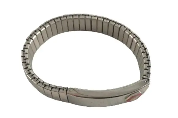 Medical ID Bracelet Men's One Size Silver Red Hexagon Caduceus Diabetes