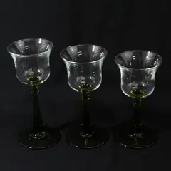 Vintage PartyLite Radiant Glow 3 Piece Green Stem Tea Light Candle Holder Set