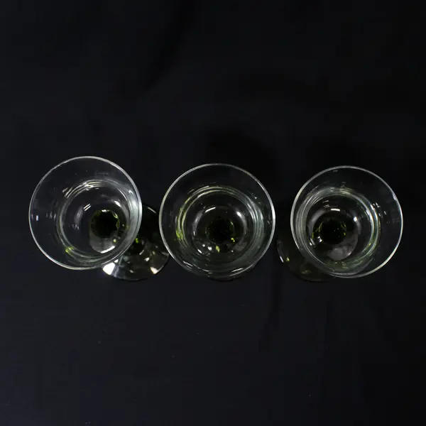 Vintage PartyLite Radiant Glow 3 Piece Green Stem Tea Light Candle Holder Set