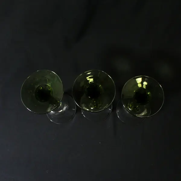 Vintage PartyLite Radiant Glow 3 Piece Green Stem Tea Light Candle Holder Set