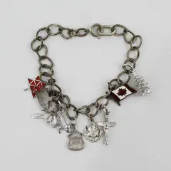 Vintage Canadian Centennial Sterling Silver Charm Bracelet 7.5"