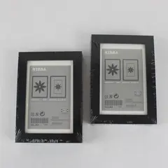 Lot of 2 Ikea Ribba Black Picture Frames  4" x 6" NEW
