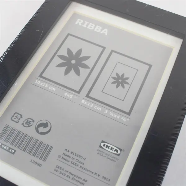 Lot of 2 Ikea Ribba Black Picture Frames  4" x 6" NEW