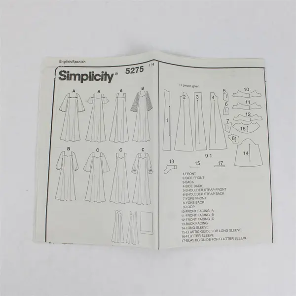 Simplicity 5275 Womens Dress Shawl Pattern FF 18W-24W Uncut