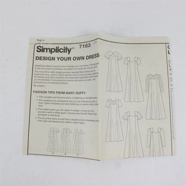 Simplicity 7163 Womens Dress Sewing Pattern FF 18W-24W Uncut