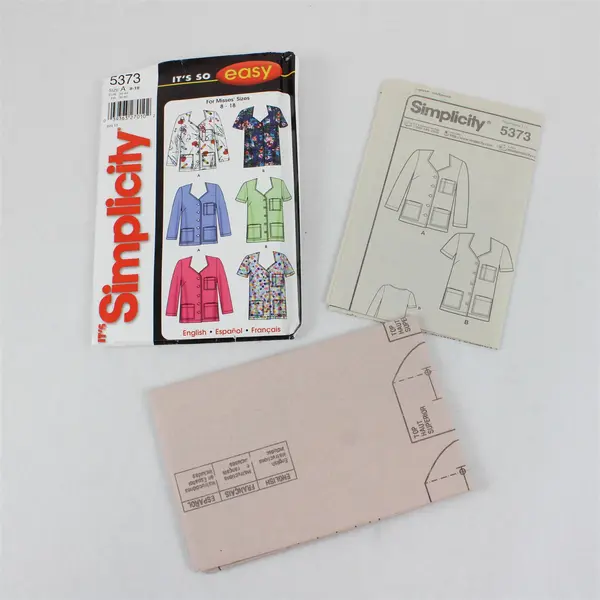 2003 Simplicity Pattern 5373 Women's Scrubs Tops Size A 8-18 UNCUT