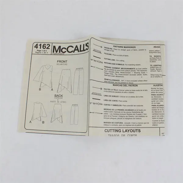 2003 McCall's Pattern 4162 Women's Top Skirt and Pants Size RR 18W-24W UNCUT