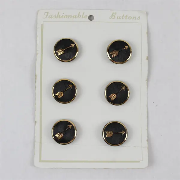 Lot of 32 Gold-Tone & Black Buttons Mixed Sewing Craft Replacement