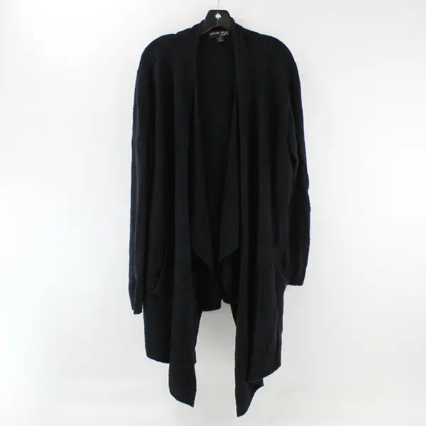 Barefoot Dreams Cardigan 2X Black CozyChic Lite Island Dream Waterfall Drape