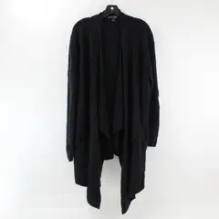 Barefoot Dreams Cardigan 2X Black CozyChic Lite Island Dream Waterfall Drape