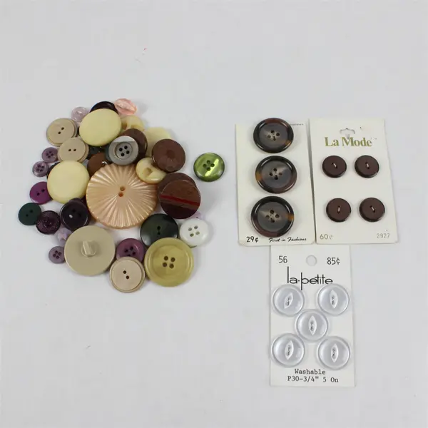 Lot of 57 Assorted Buttons Sewing Crafting Mixed Lot