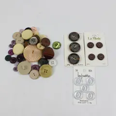 Lot of 57 Assorted Buttons Sewing Crafting Mixed Lot