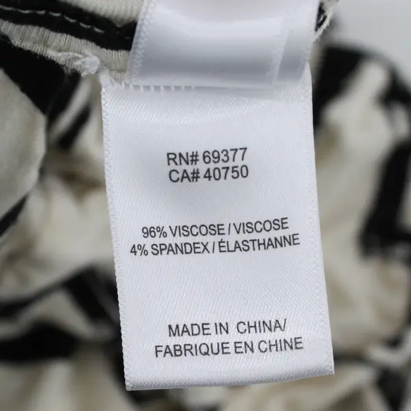 WynneLayers Turtleneck Blouse Top Creme With Black Abstract Square Design 2X