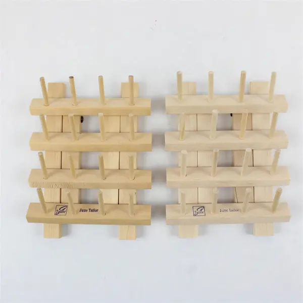 Lot of 2 June Tailor Wooden Spool Rack Holds 32 Spools