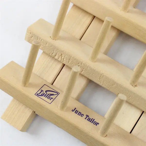 Lot of 2 June Tailor Wooden Spool Rack Holds 32 Spools