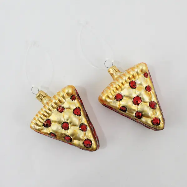 Lot of 2 Cherry Pie Glass Ornaments Good Condition