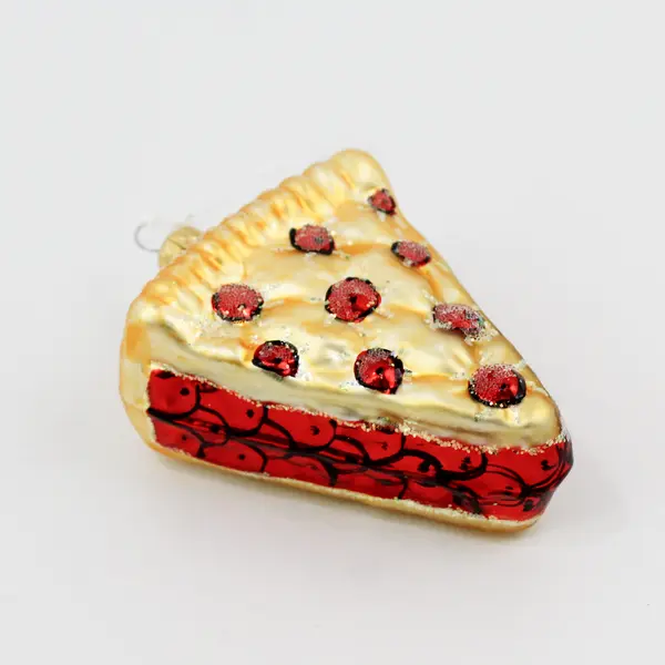 Lot of 2 Cherry Pie Glass Ornaments Good Condition