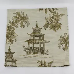 Park Hill Collection Beige Floral Pagoda Design Pillow Cover 18" x 18"