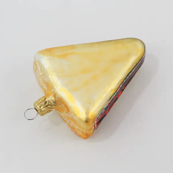 Vintage Strawberry Pie Slice Glass Ornament Good Condition
