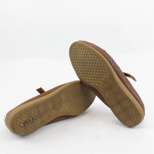 Walkables Womens Brown Woven Leather Mary Jane Comfort Flats Size 8