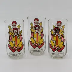 Lot Of 3 Ronald McDonald Collector Series Matching Drinking Glasses 5.75" Tall