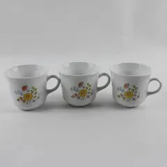 Vintage CorningWare Floral Mugs Set of 3 Retro Ceramic