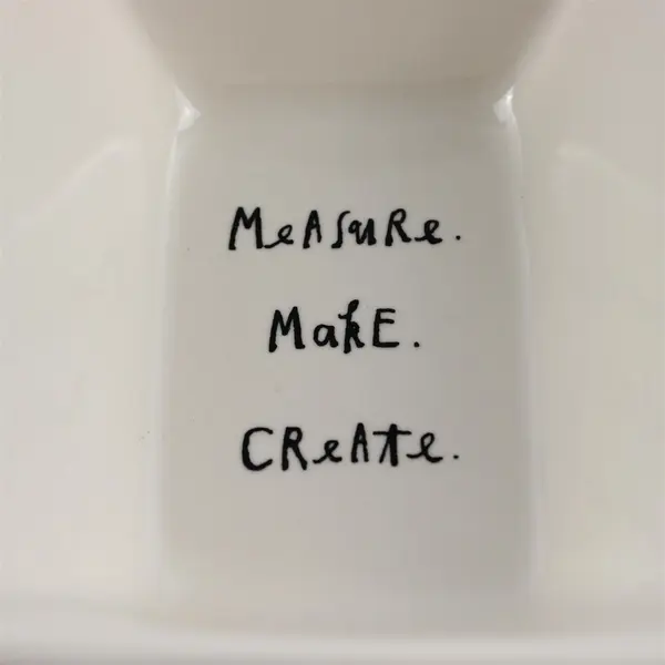 Rae Dunn Measure Make Create Twin Condiment Dish Ceramic White