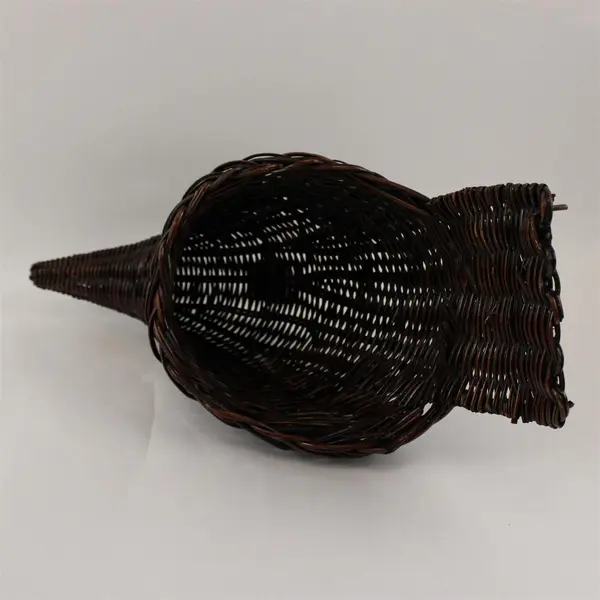 Dark Brown Wicker Cornucopia Fall Autumn Centerpiece Decor 16"