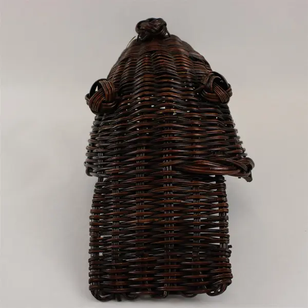 Dark Brown Wicker Cornucopia Fall Autumn Centerpiece Decor 16"