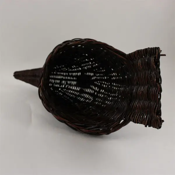 Dark Brown Wicker Cornucopia Fall Autumn Centerpiece Decor 16"