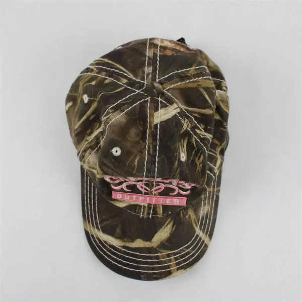 Cabela's Camo Strapback Hat Pink Embroidered Outdoors Logo Women's