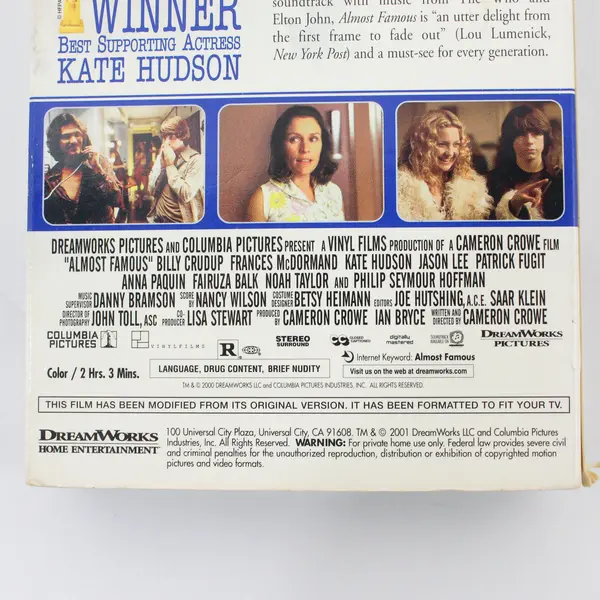 Almost Famous VHS Movie 2001, #87817 