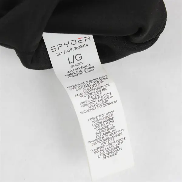 Spyder Black Winter Gloves 2623014 Unisex L Insulated