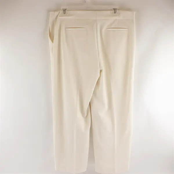 Anne Klein Off-White Cropped Pants Gold Button Details Women's 10