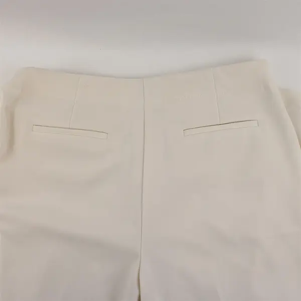 Anne Klein Off-White Cropped Pants Gold Button Details Women's 10