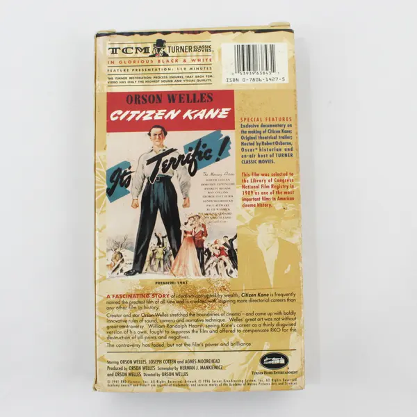 Citizen Kane VHS Movie 1996 Turner Home Entertainment Orson Welles Black & White