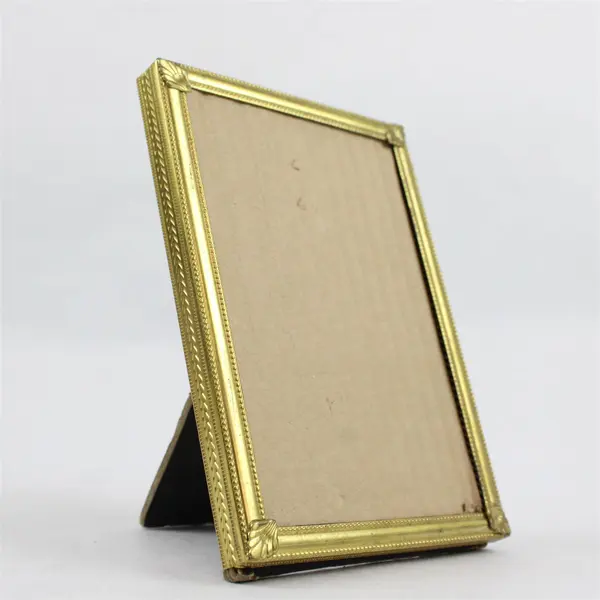 Lot of 2 Vintage Brass Detailed Picture Frames 3"x4.5" & 4"x5" - NO GLASS