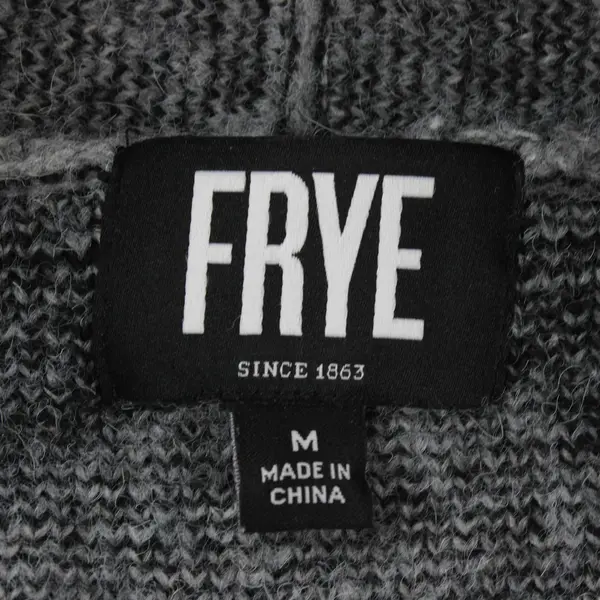FRYE Women's M Gray & Black Southwestern Aztec Open Front Cardigan 