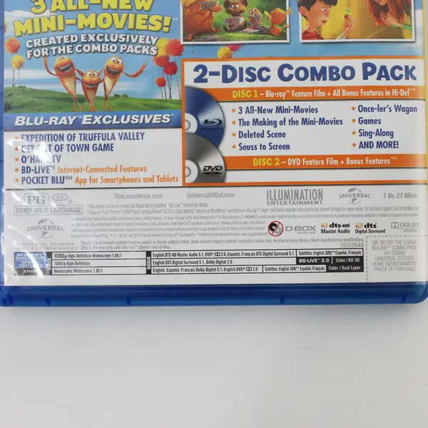 Dr. Seuss' The Lorax (Blu-ray/DVD 2-Disc Set) 2012, #61120933 