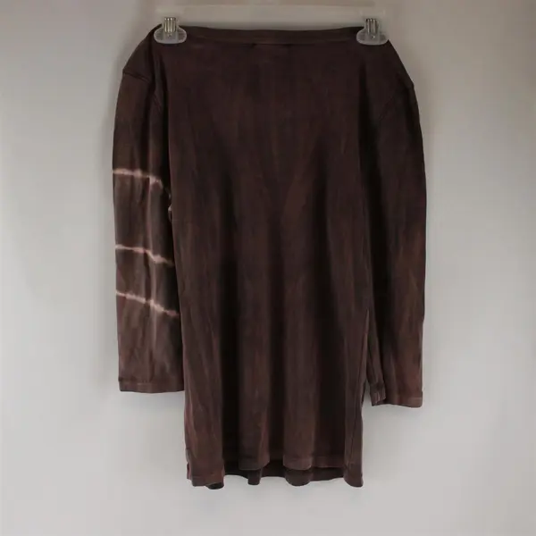 Royal Robbins Brown Dragonfly Print V-Neck Long Sleeve Top Women's S