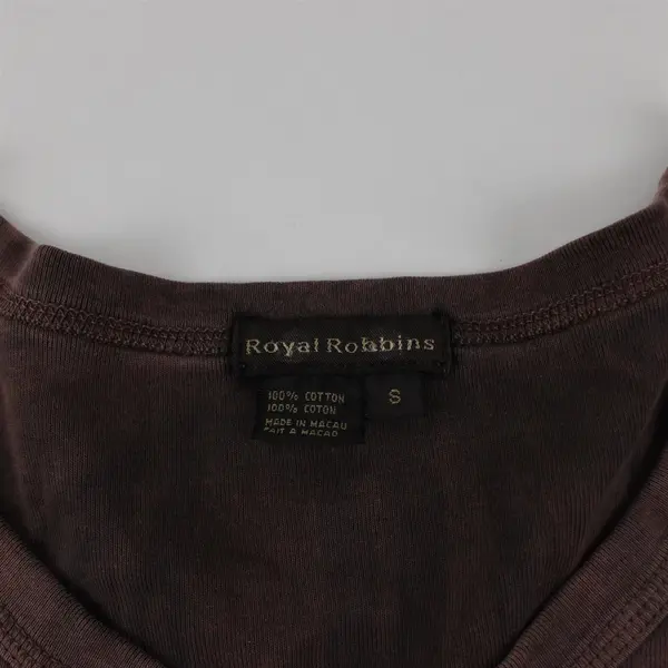 Royal Robbins Brown Dragonfly Print V-Neck Long Sleeve Top Women's S