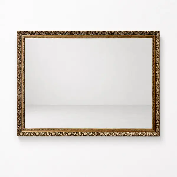 Large Ornate Gold Wall Mirror Floral Scroll Frame Made in UK - Local Pickup Only