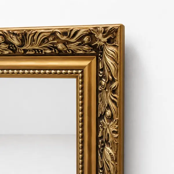 Large Ornate Gold Wall Mirror Floral Scroll Frame Made in UK - Local Pickup Only