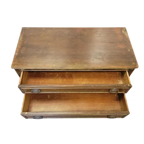 Vintage Federal Style 2 Drawer Server Console Table Distressed - Local Pickup