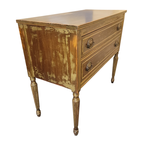 Vintage Federal Style 2 Drawer Server Console Table Distressed - Local Pickup